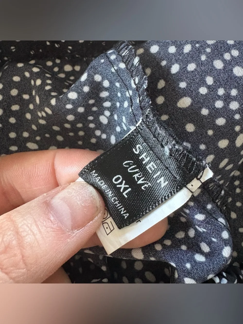 SHEIN Curve 0XL High Slit Speckled Wide Leg Pants Faux Maxi Skirt Tie Waist Boho - Picture 13 of 15